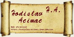 Hodislav Aćimac vizit kartica